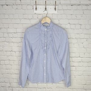 L.L. Bean striped button down blouse